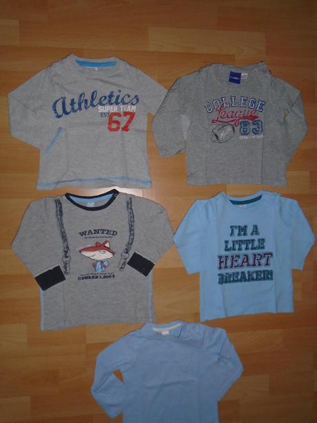 Trička 5ks- 80/86 velkost, c&a,80