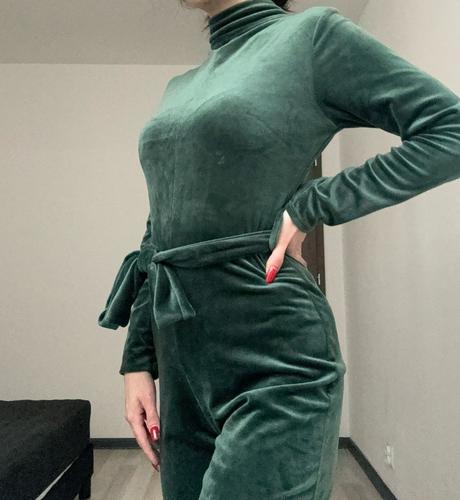 Dámsky dlhý zamatový overal, 