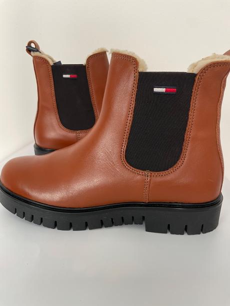 Hilfiger kožené kotníkové čižmy, tommy hilfiger,40