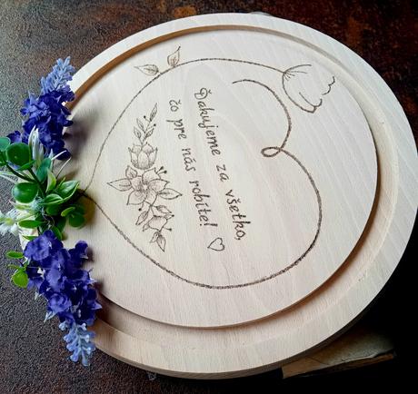 Doska kruh - vypaľované venovanie, 