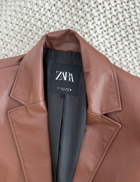 Krásny koženkový kabát zara, zara,s