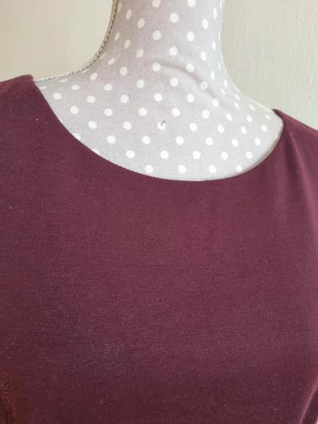 Bordové úpletové biznis šaty 38, f&f,38