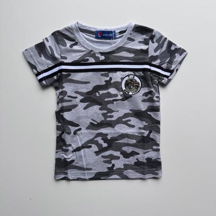 Chlapčenské maskáčové tričko tarn sivá, 98 - 128