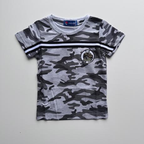 Chlapčenské maskáčové tričko tarn sivá, 98 - 128