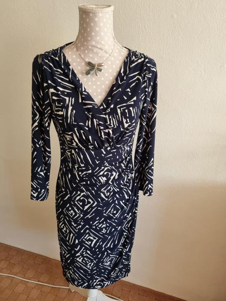 Modro-biele elastické šaty ralph lauren veľ. s, ralph lauren,s