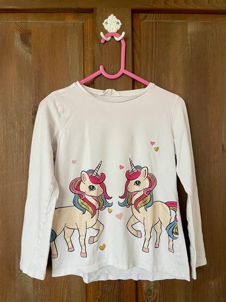 Tričko s jednorožcami h&m 122/128, h&m,128