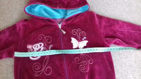 Pekná zamatová mikinka pre dievčatko, 98