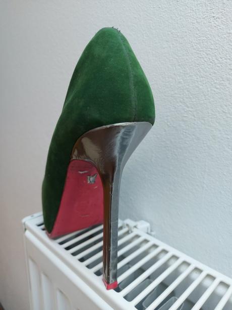 Tmavozelené lodičky na platforme, 41