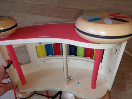 Xylofon / drevený vozík janod hudobný nastroj, 