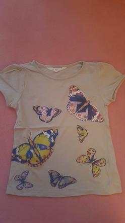 Tricko s motylmi, h&m,128