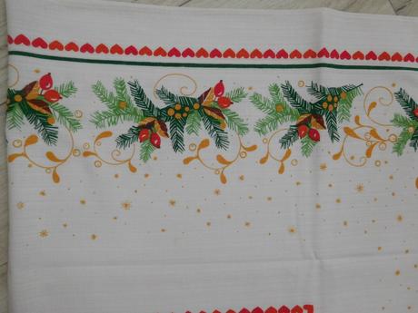 Obrus s vianočným motívom bavlnený, 