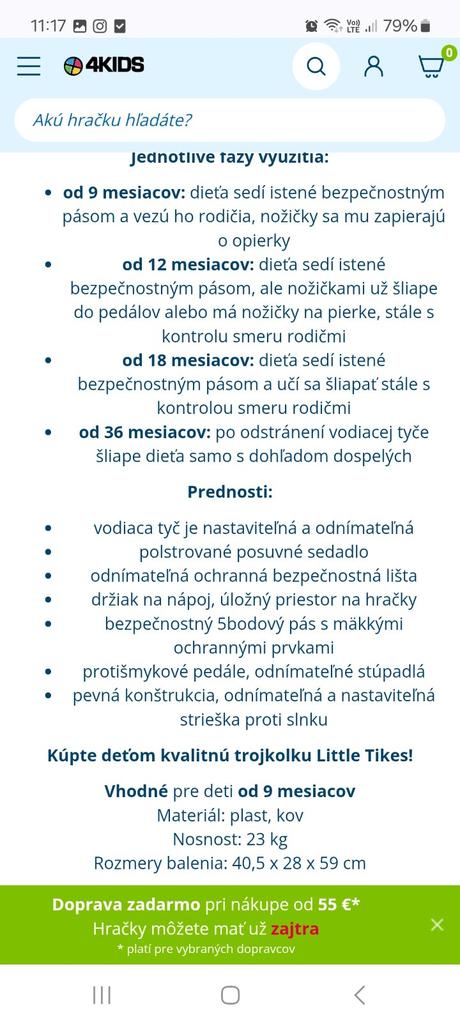 Trojkolka 4 v 1, little tikes