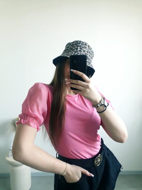 Ružový top m, h&m,m