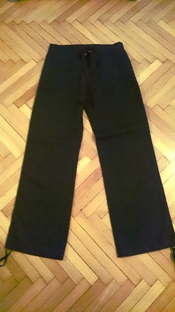 Čierne ľanové nohavice, h&m,m