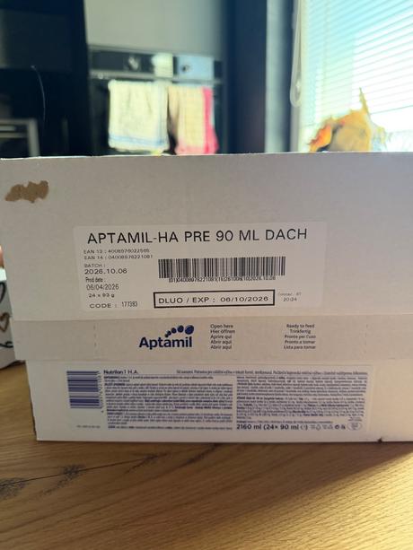 Aptamil ha pre 90ml -blíži sa dátum spotreby, 