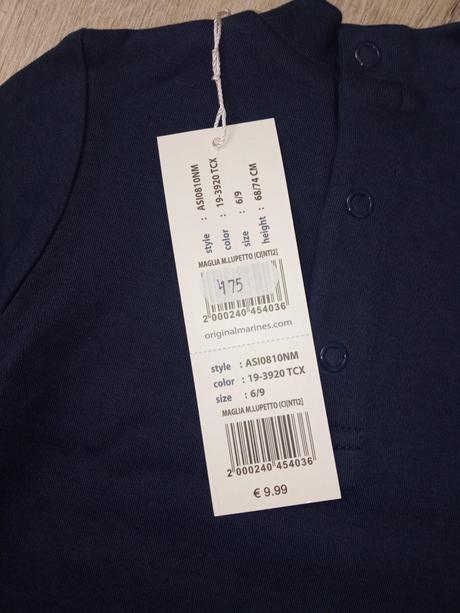 Chlapčenské tričko s rolákom a potlačou (6-9 mes.), original marines,68 / 74