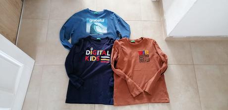 3 tricka s dlhym rukavom, benetton,164