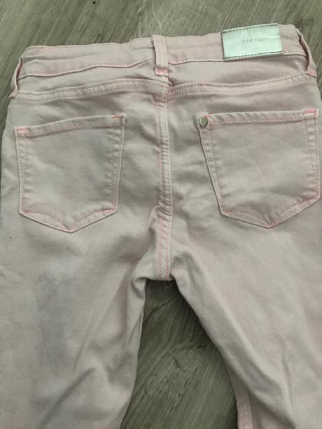 Rifle ružové skinny fit denim 7-8 rokov, h&m,128
