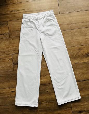 Biele široké džínsy, pull&bear,36
