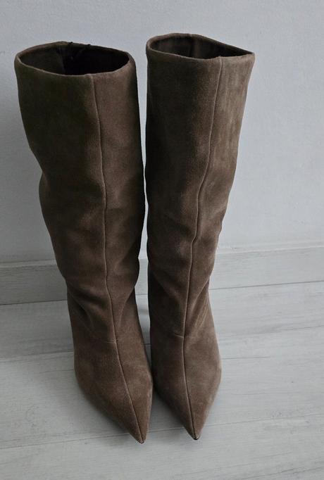Čižmy z brusenej kože, zara, zara,37