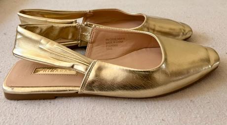 Zlaté slingback balerínky, primark,36