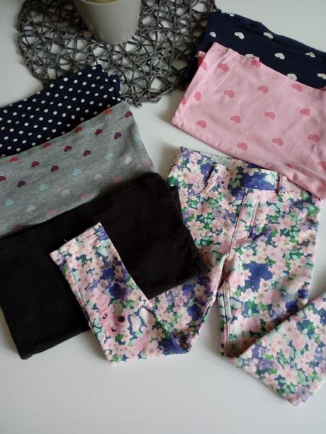 Kvetinkove teplejšie legíny a trička, h&m,104