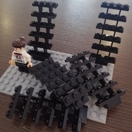 Stavebnica schody 3ks čierne, 