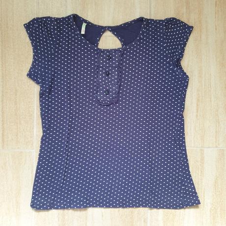 Tričko tmavomodré s bodkami a légou denim&co, denim co,m