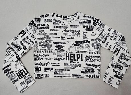 Crop tričko s nápismi, h&m,134