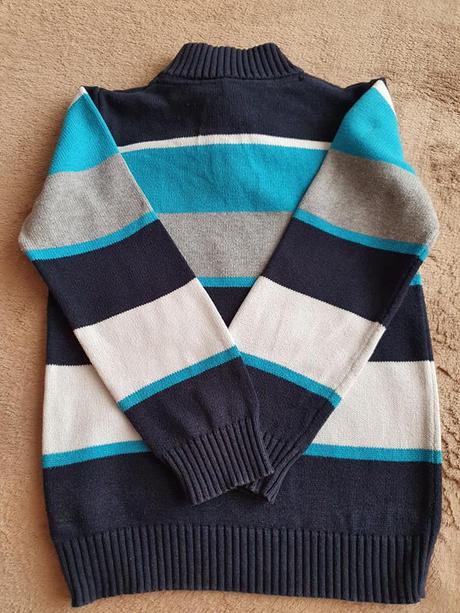 Hrubší pásikavý pulóver č.122, c&a,122