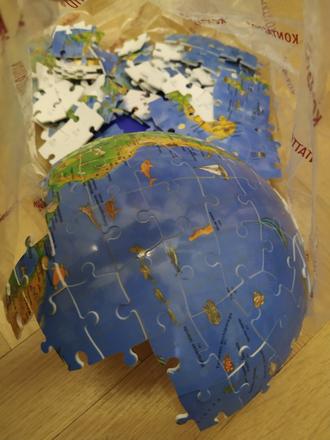Puzzle globus, tvar.zeme,