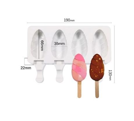 Silikónové formy na nanuky 4 kusové + paličky, 
