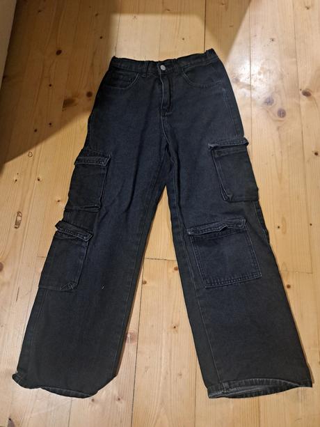 Cargo pants čierne shein, 152