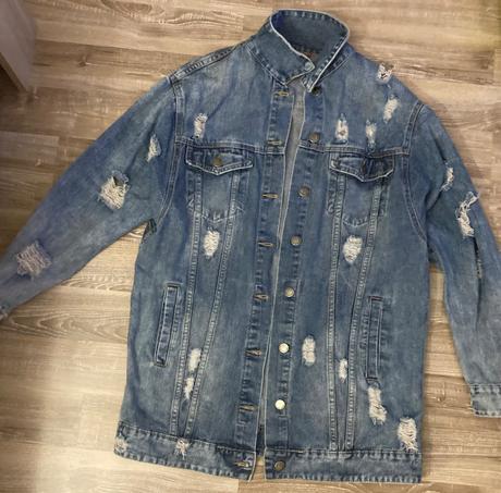 Krásna predĺžená riflová bunda, xl