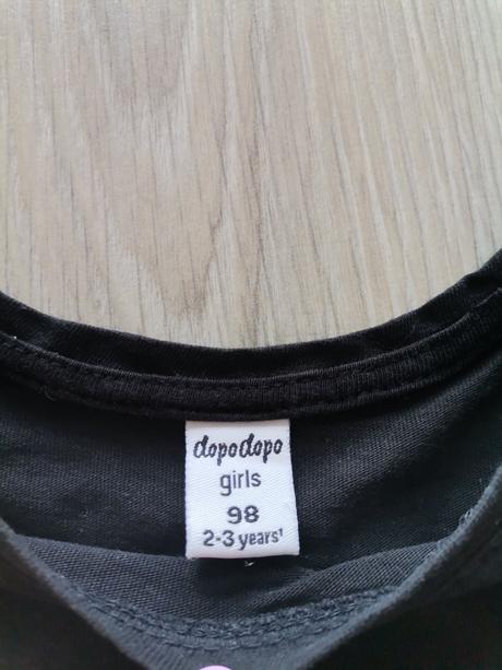 Dievčenské čierne tričko, dopodopo,98
