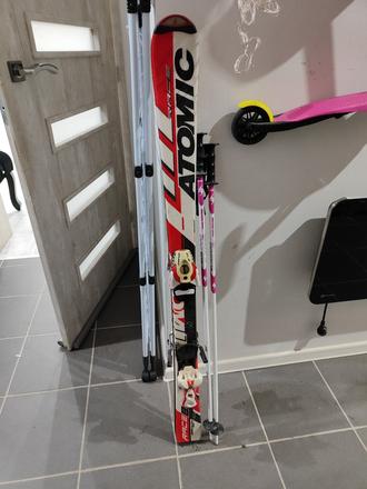 Lyže atomic 120 cm palice blizzard 95 cm, atomic,120-129 cm