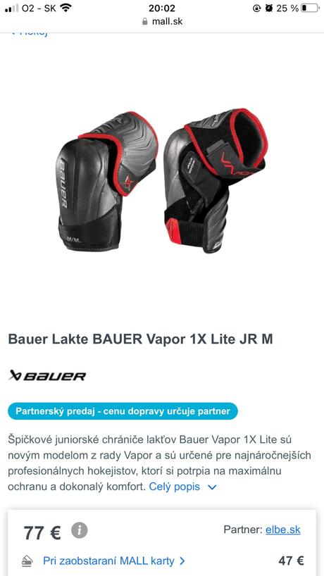 Chrániče bauer vapor 1x lite, bauer,s