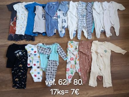 Body pyžamká dupačky veľ.62 - 80, 74