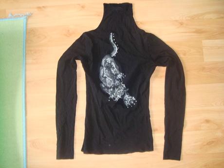 Cierny priesvitny rolak s aplikaciou tigra, terranova,m