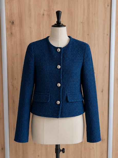 Tvídové modré sako, zara,xs