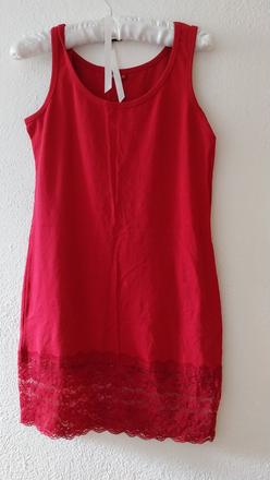 Vínovo - červené predlžené tielko s čipkou, m