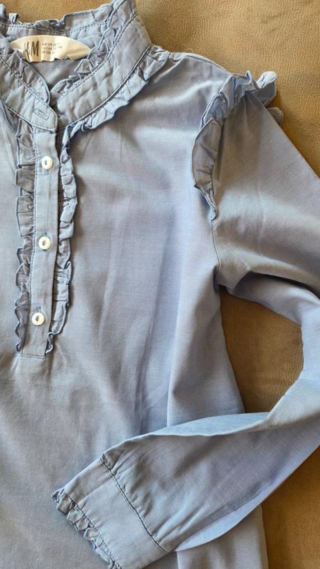 Bavlnená blúzka h&m 1xpraná ako nová veľ.128, h&m,128