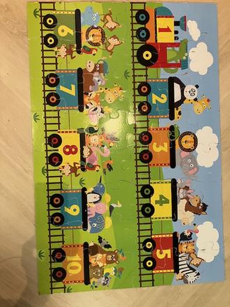 Puzzle vlak so zvieratkami čísla do 10,