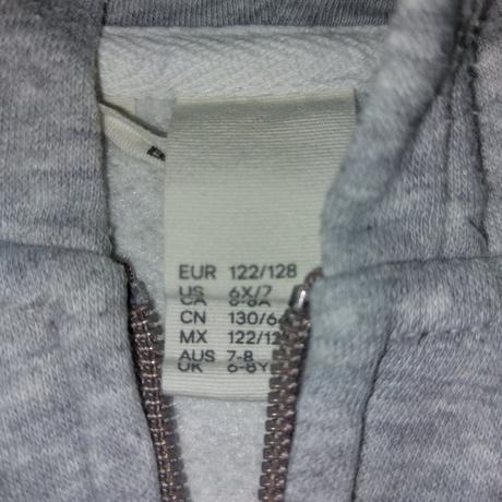 Siva mikinka, hm,122/128, h&m,122