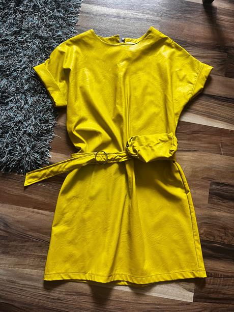Koženkové šaty yellow s/m, s