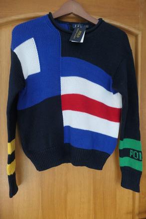 Ralph lauren original luxusny bavlneny sveter s/m, ralph lauren,m / s