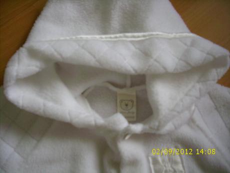 Snehobiely flísový overálik na zimu s kapucničkou , 62