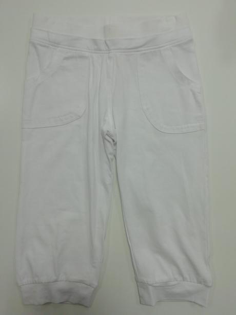 Bavlnené biele 3/4-ťové kraťasy, ovs,116