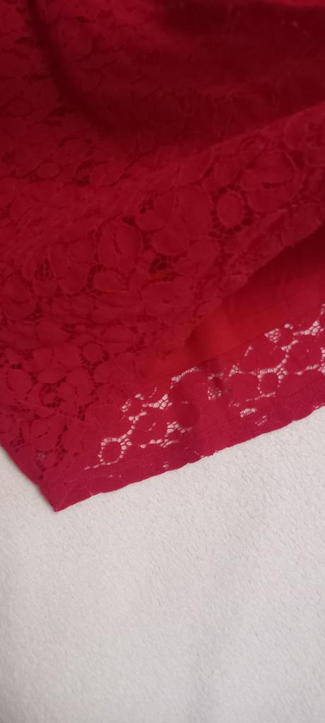 Sviatočné čipkované červené šaty h&m 8-10 rokov, h&m,134