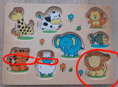 Vkladačka drevená - zoo, 